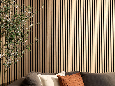 Two-Pack Felt Right Oak Black Wood Slat Panels