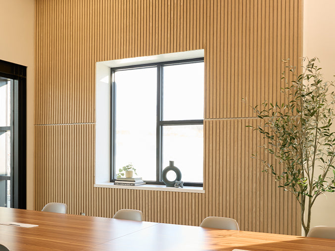 Two-Pack Oak Latte Wood Slat Wall