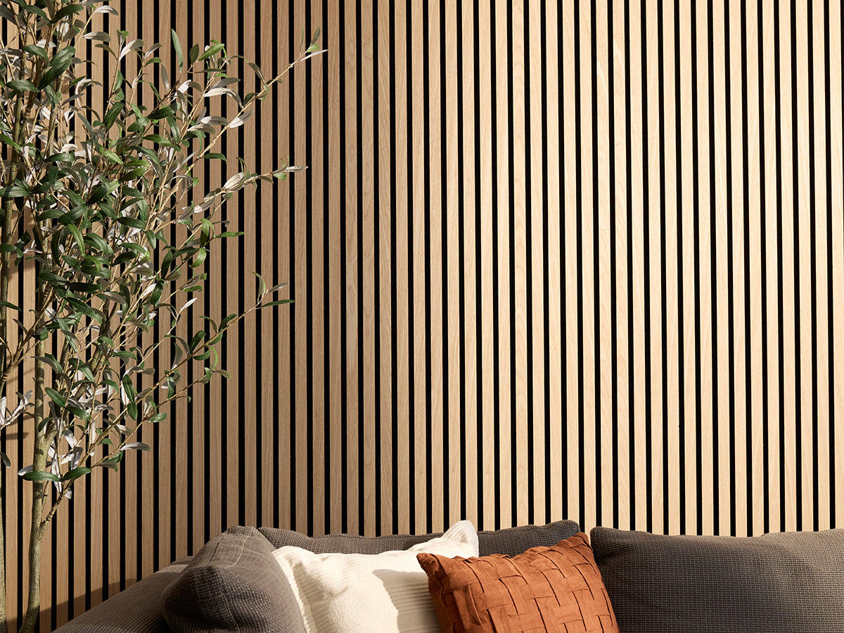 Two-Pack Oak Black Wood Slat Wall