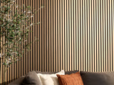 Two-Pack Oak Black Wood Slat Wall